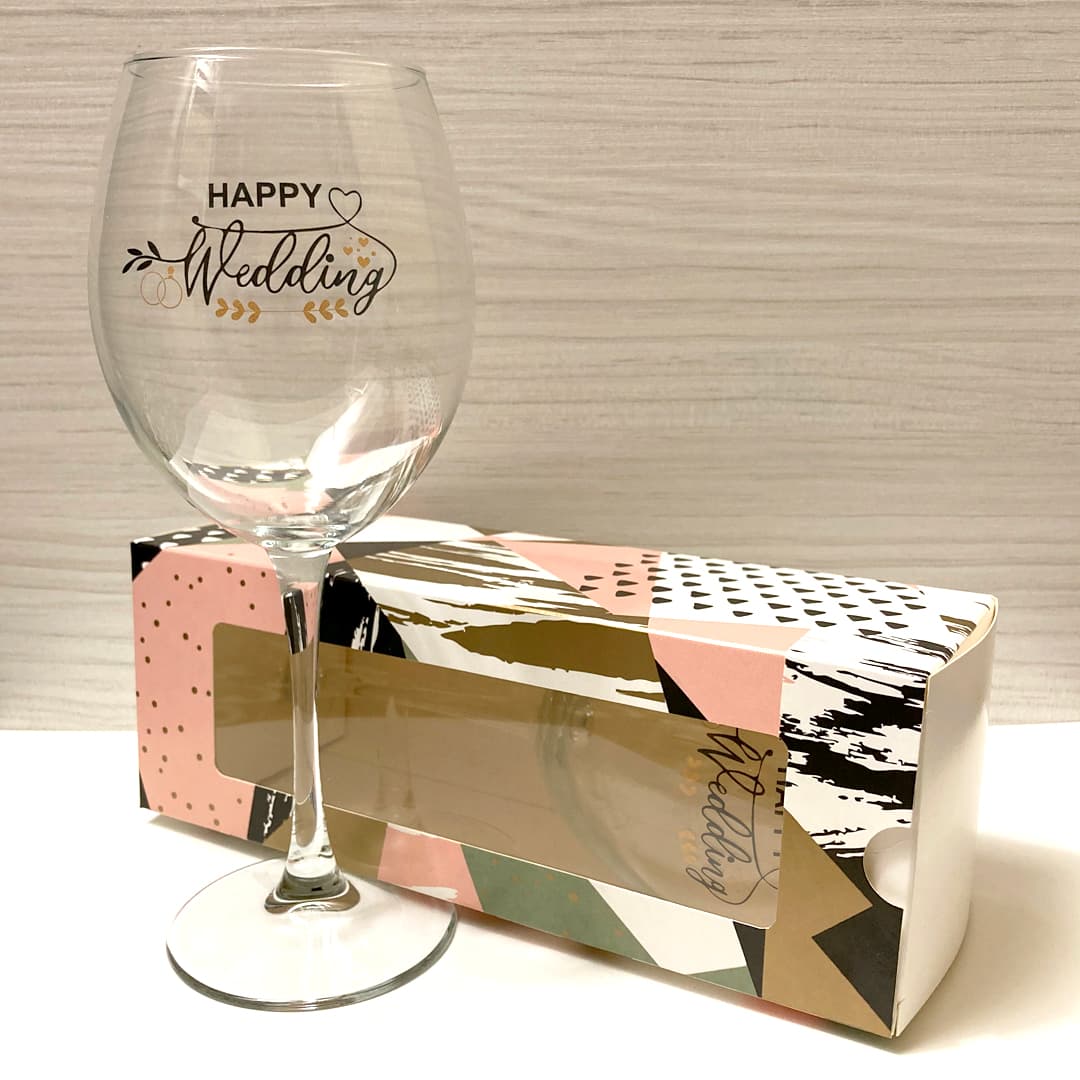 Келих Happy wedding звичайна ніжка