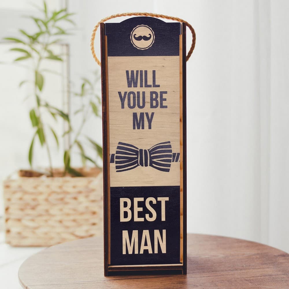 Дерев'яний короб для пляшки арт-05