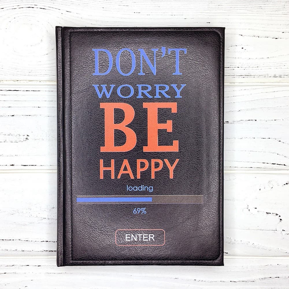 Блокнот А5 кожзам Be Happy