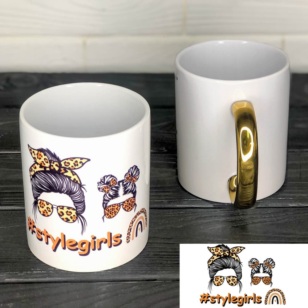 Чашка із золотою ручкою Style Girls