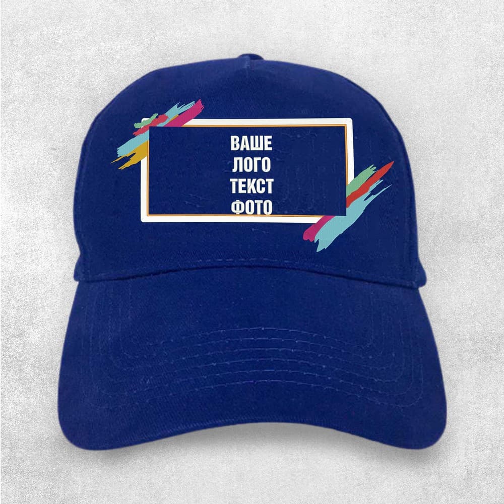 Вишивка на кепці синьої